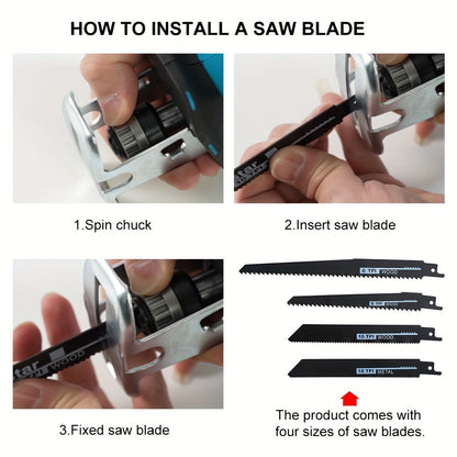 JSD-HOPE Rechargeable Electric Reciprocating Saw with Lithium Battery and European Plug.