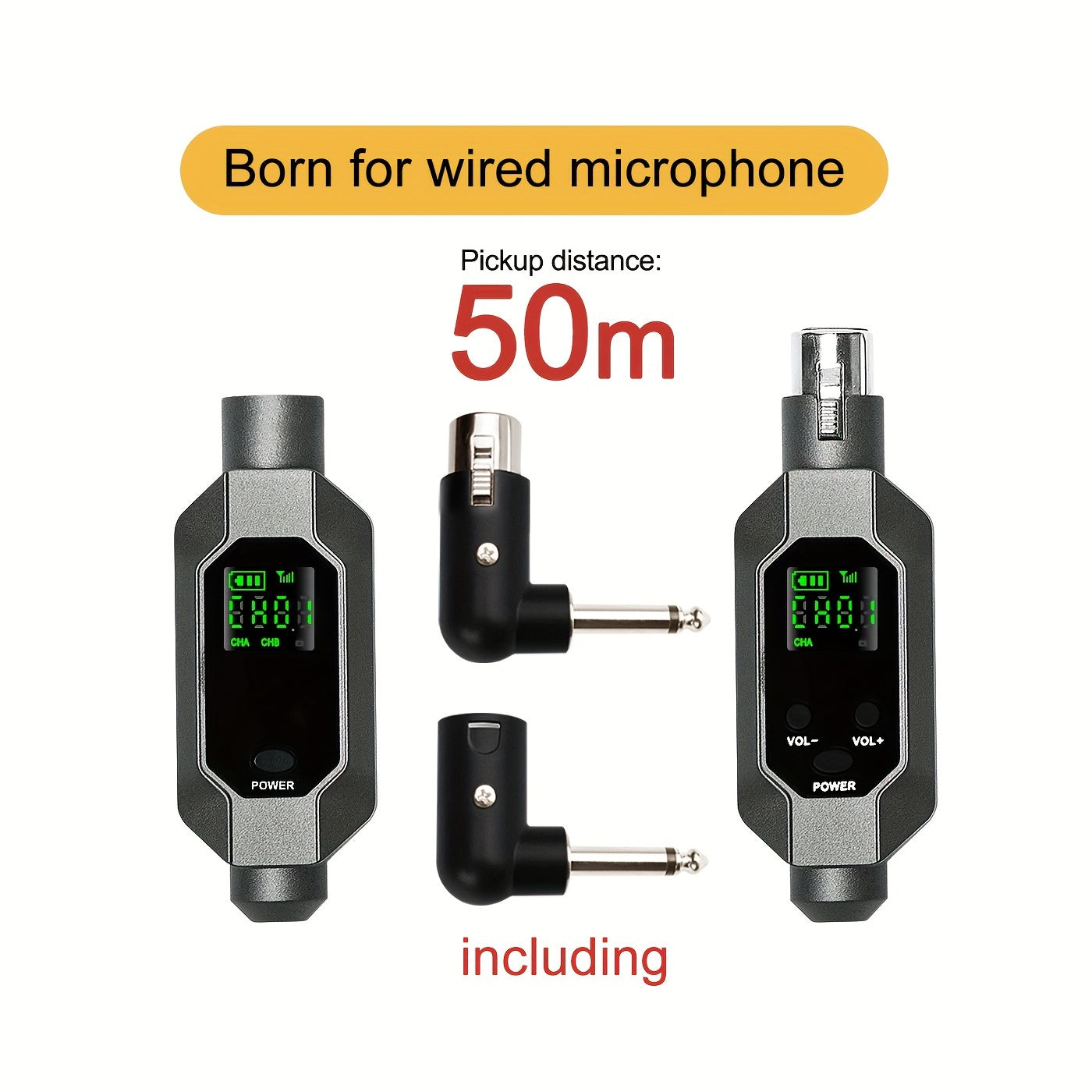 Heikuding Wireless XLR Microphone System with USB Charging, Compatible with various audio devices.