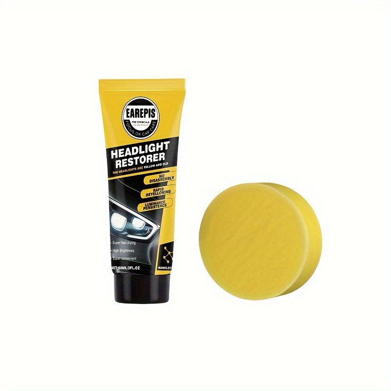 Revive Your Car Headlights with 1pc AutoHeadlight Restoration Cream - Effectively Removes Scratches, Oxidation, and Restores Brightness - No Power or Batteries Required - Easy to Use Car Headlight Repair Solution for Maintenance and Refurbishment