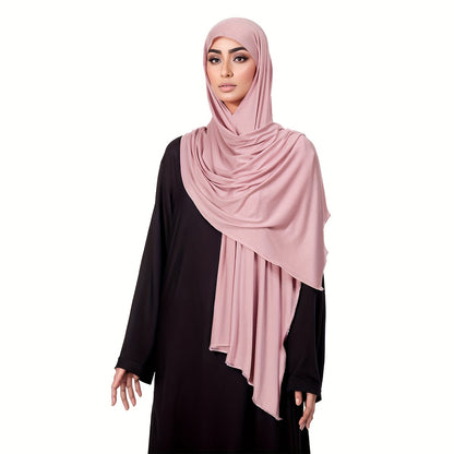 Women's Fashion Scarf with Solid Color, Equal Length on Two Sides, Lazy, Breathable, Comfortable, Sun Protection.