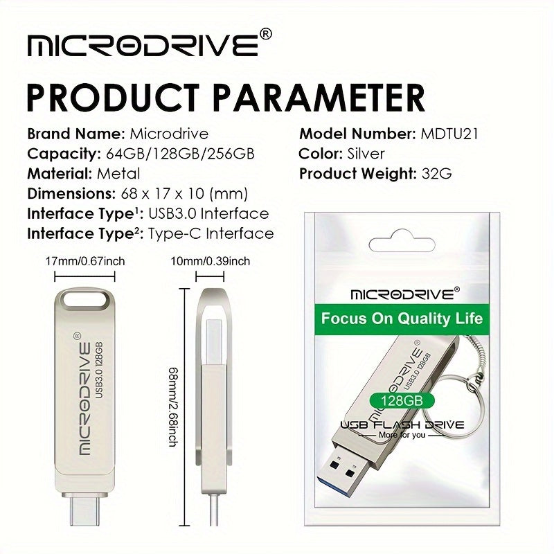 Microdrive W2 Pen Drive USB3.0 Flash Drive 64GB/128GB/256GB