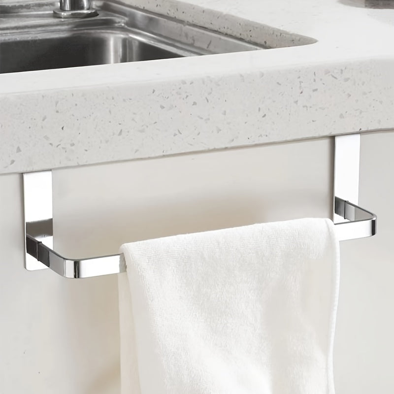 Sleek Stainless Steel Towel Bar: Stylish, Space-Saving Storage for Bathrooms and Kitchens.