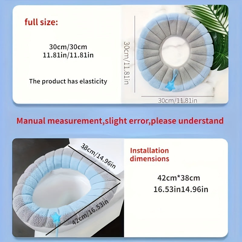 Пухлый вязаный чехол для туалетного сиденья с ручкой для домашнего и коммерческого использования - толстый, теплый и удобный.