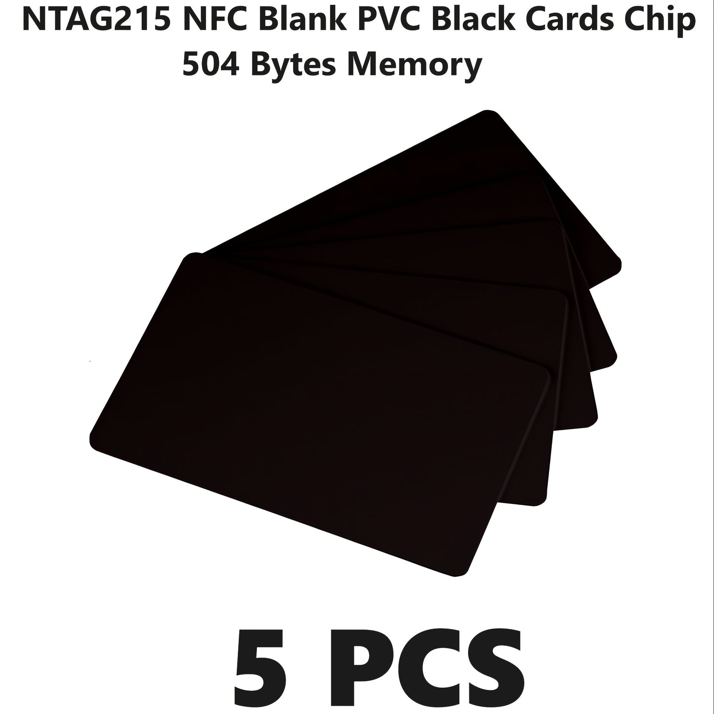 NTAG215 NFC blank PVC black cards with 504 bytes memory and programmable chip-compatible with all NFC-enabled smartphones.