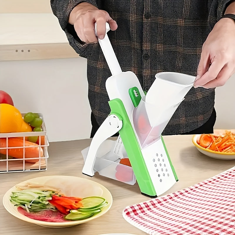 Multifunctional Vegetable & Fruit Slicer, Grater - Manual Kitchen Gadget, Plastic Material, Efficient Slicing/Shredding, No Power Supply Required, Capacity Less than 1L