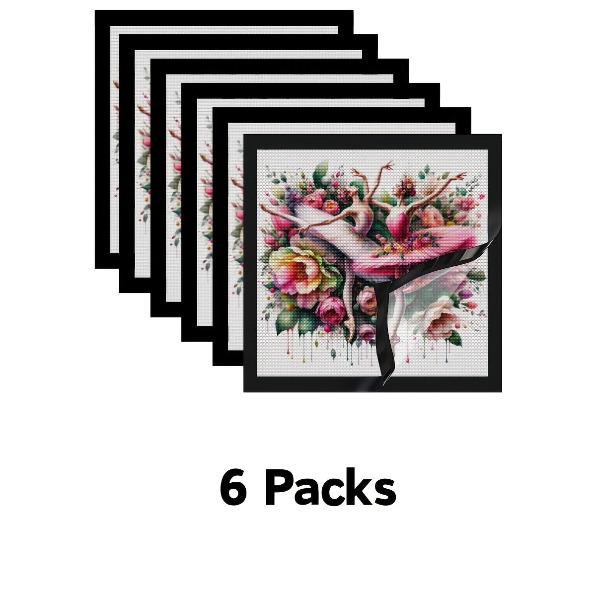 Diamond Painting Frames Set, PVC Material, Magnetic Display for Various Sizes of Diamond Art, Self-Adhesive Backing, Versatile for Different Surfaces and Uses