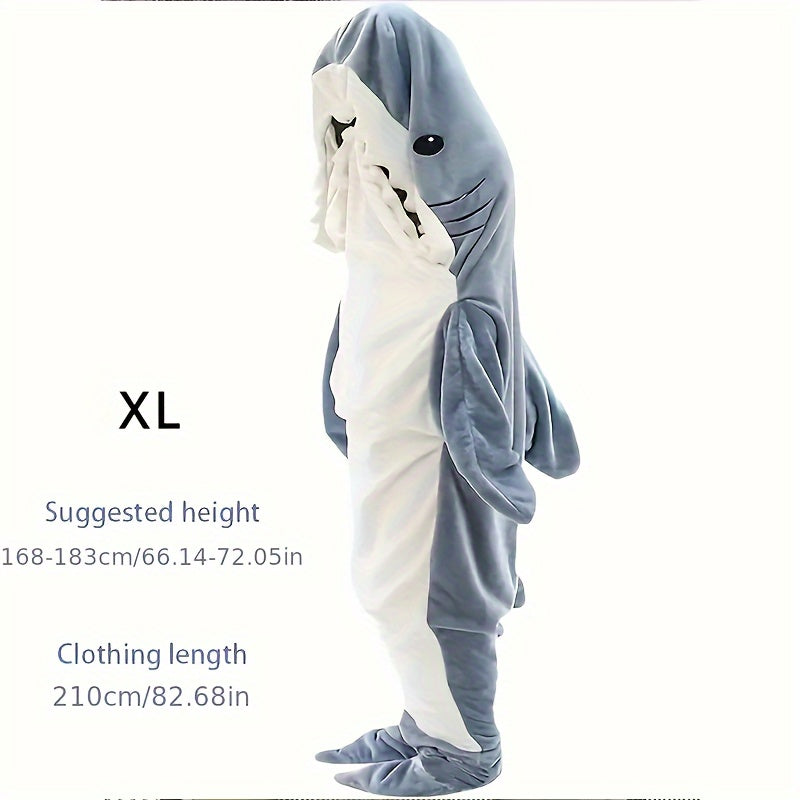 The Shark Wearable Blanket Hoodie is perfect for adults who love cute animal themes. Made with soft and cozy polyester knit, this portable blanket comes with a convenient hood for extra warmth. It is machine washable for easy care and can be worn as a