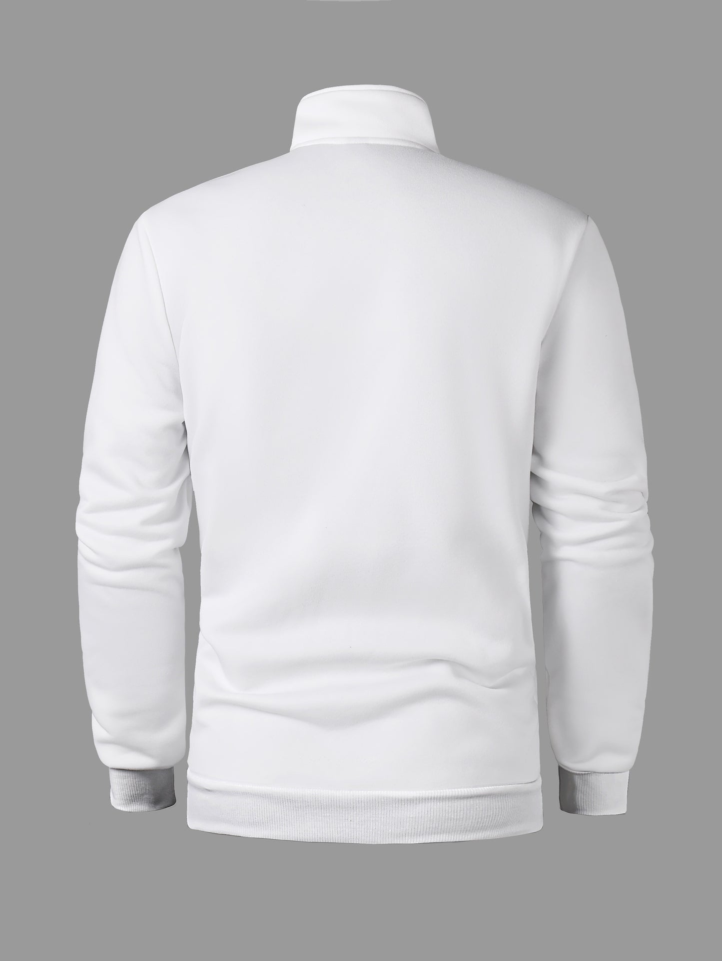 Men's cozy zippered long sleeve sweatshirt, perfect for everyday wear in spring and autumn.