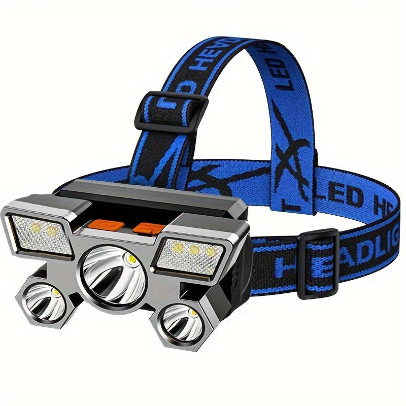 USB Rechargeable LED Headlamp with Multiple Light Modes and Long Runtime.