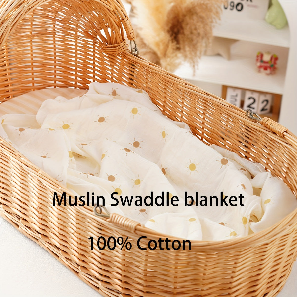 Soft and gentle muslin baby swaddle blanket made from cotton gauze, perfect for newborns. This super soft blanket also doubles as a quick dry kids bath towel and baby blanket cover.