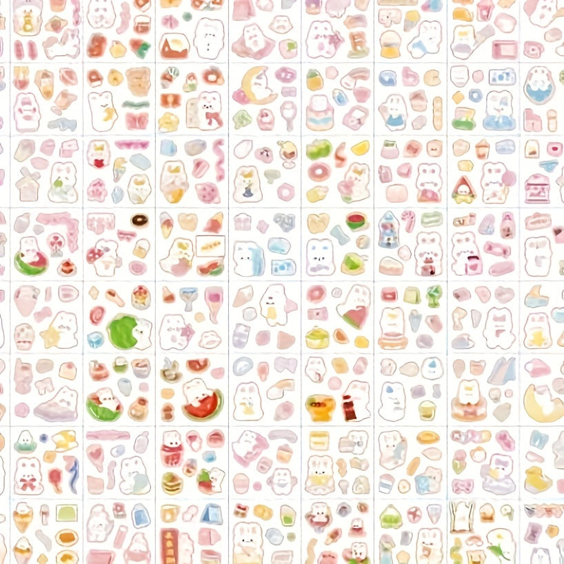 50/100 Cartoon Girl Animal Random Pattern Sticker, great for DIY crafts, notebooks, scrapbooks, calendars, and holidays.