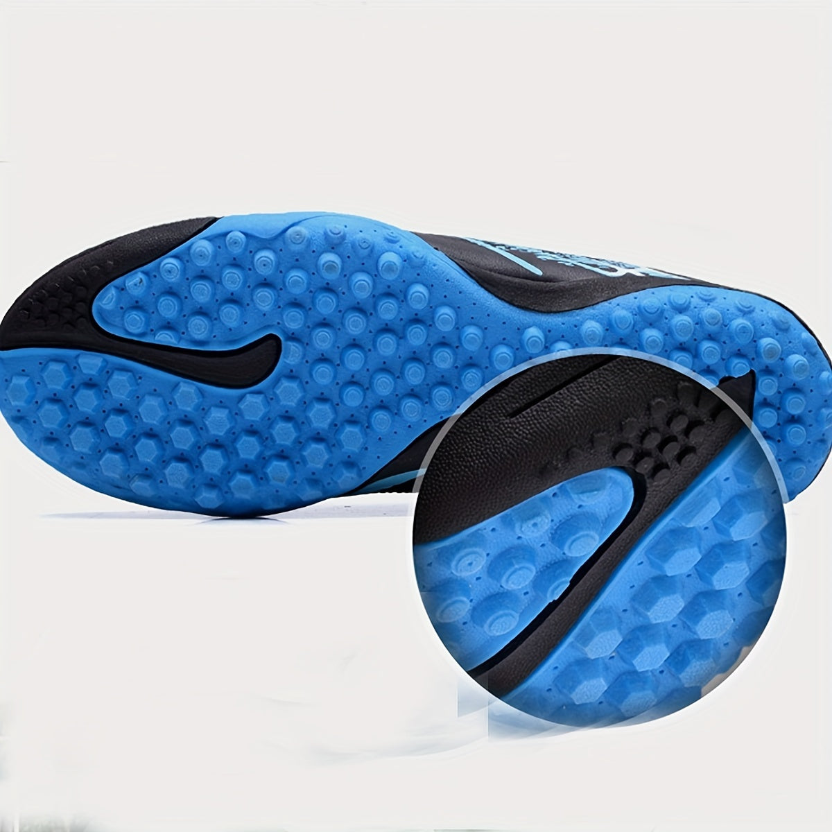 Men's Performance Soccer Cleats - Blue & Black Training Shoes with Anti-Skid Sole, Breathable Upper, and Durable Rubber Sole for Outdoor Soccer