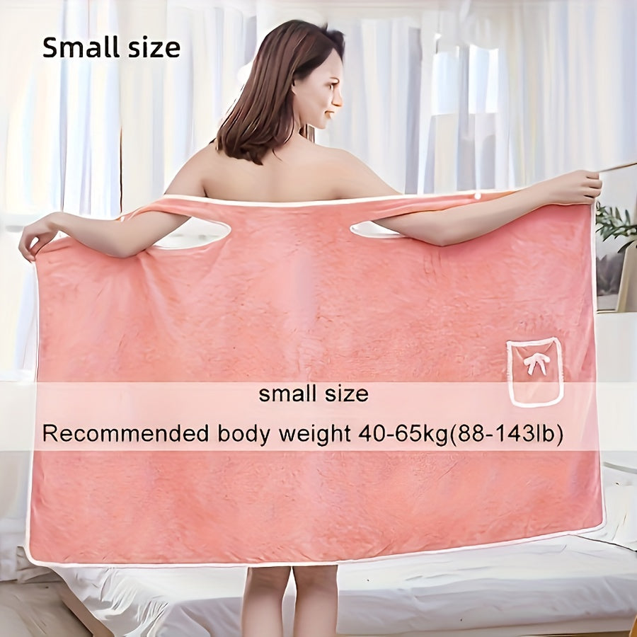 1 piece Coral Velvet Wearable Bath Towel Skirt for Women - Quick-drying, super absorbent, hair-free, bowknot design, unscented - Comfortable, 100% polyester, alcohol-free.