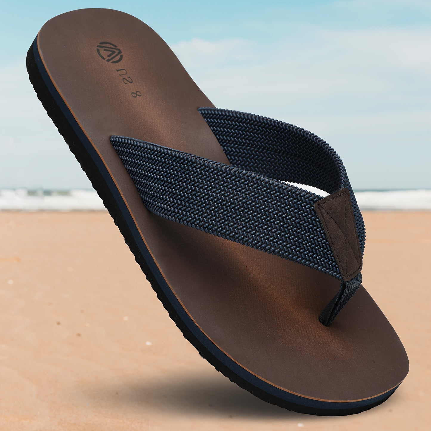 Durable lightweight flip flops for outdoor activities, with comfy non-slip EVA sole.