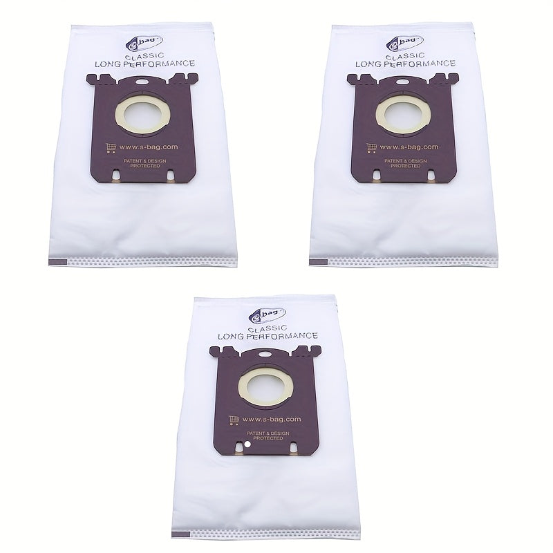 Three pieces of Bag Classic Long Performance Filter Bags for Electrolux Vacuums: FC8202 HR8375.