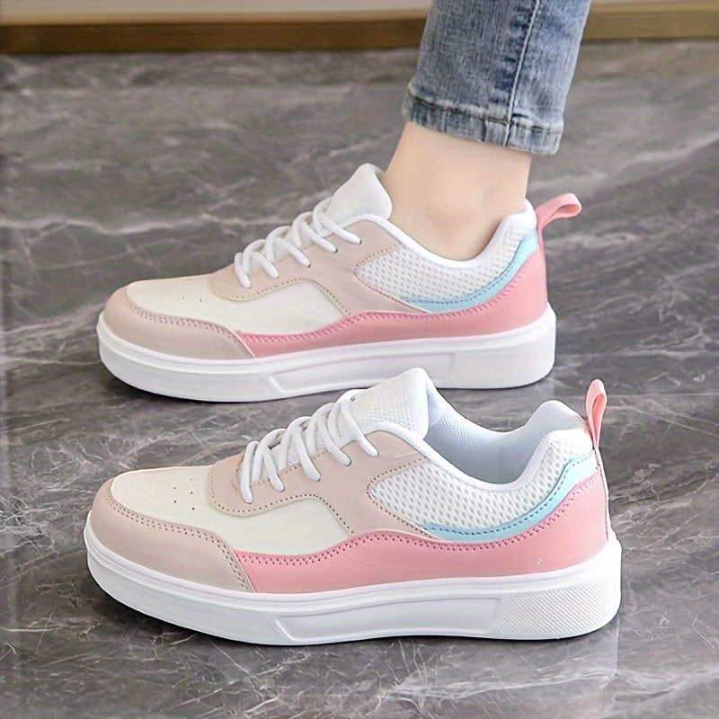 Women's casual sneakers in multi-color with low-top lace-up design. Features breathable mesh lining and durable EVA sole, perfect for all-season casual wear.