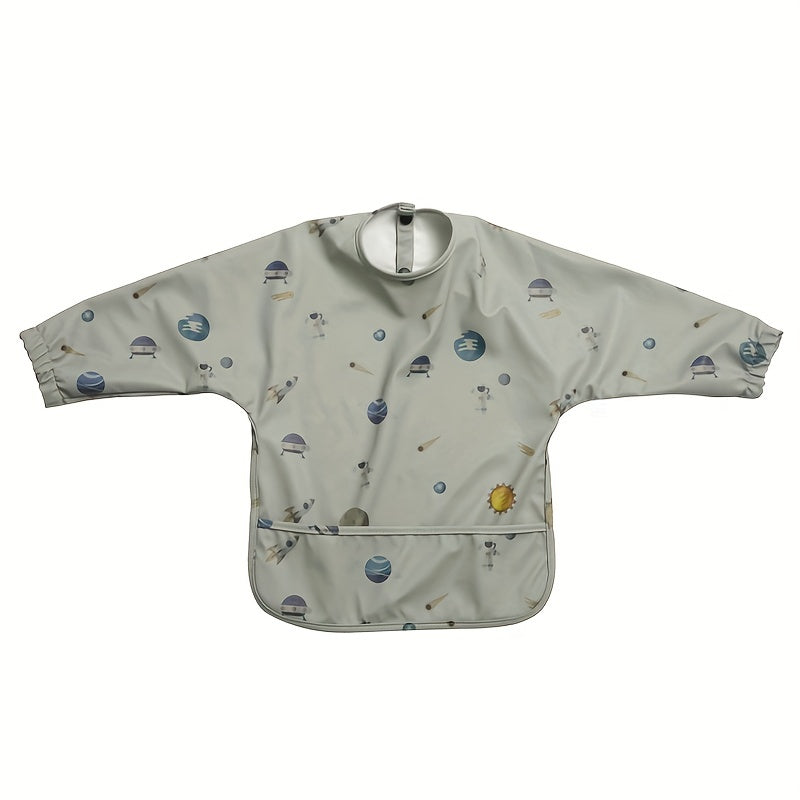 Long Sleeve Baby Feeding Bib, Kids Smock for Boys and Girls