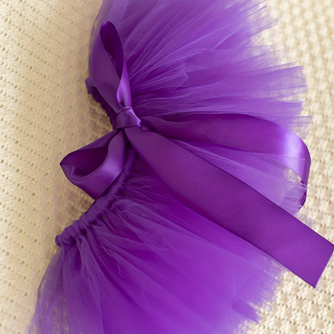 Baby Tutu Set in Purple – Includes Tutu Skirt and Headband made of Polyamide Tulle for ages 0-3, complete with coordinating Flower Headpiece. Perfect for Baby Photo Shoots, Ballet Performances, or as a Birthday and Special Occasion Costume.