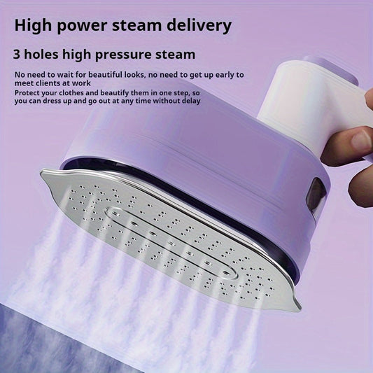 Compact Handheld Garment Steamer with High Steam Power, Perfect for Home, Dormitory, and Travel Ironing (Includes European Plug)