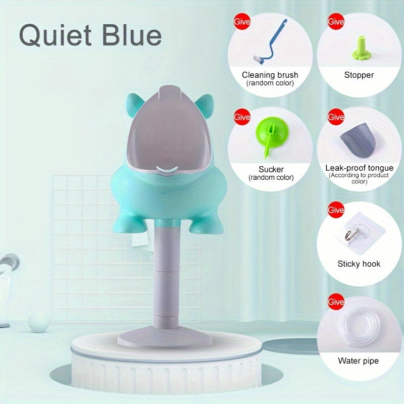 Adjustable Height Portable Kung Fu Pig Potty Training Urinal for Boys & Girls - Light Gray/Blue, Easy Assembly