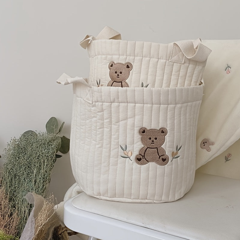 Get your room in order with this charming Quilted Fabric Storage Bucket!