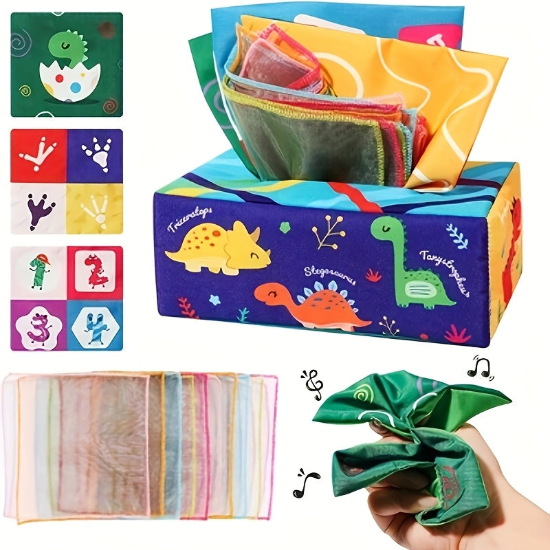 Get the USATDD Baby Tissue Box Toy - a crinkle sensory toy for babies to enjoy. Perfect as a Christmas stocking stuffer or Easter gift, this learning toy features high contrast crinkle paper and sensory silk scarves to stimulate early learning in infants.