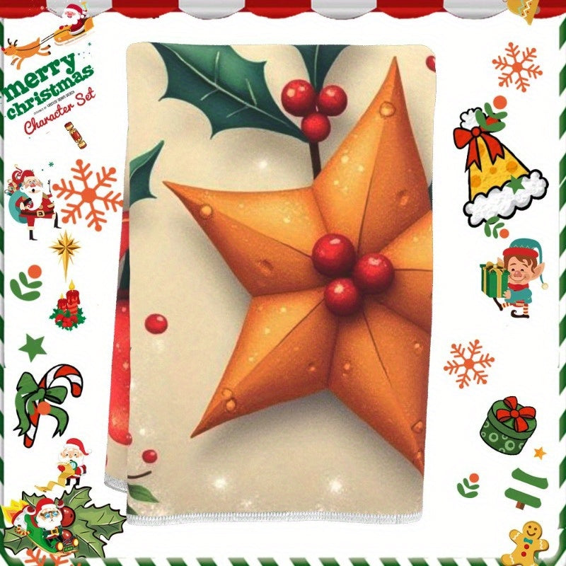 One piece of a soft Christmas kitchen towel, measuring 18 by 66.04 cm, perfect for adding festive cheer to your kitchen decor during the wintertime. This Merry Christmas tea towel makes a great decoration or gift for the holidays.