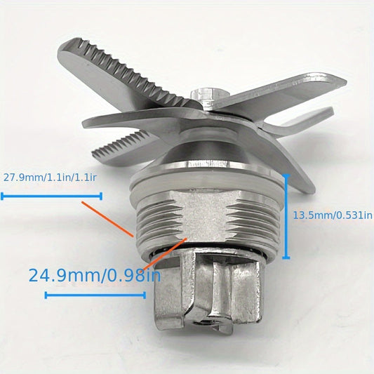 Universal Cross Four-Leaf Extractor Blade Assembly with Dual Bearings for Ice Crusher, Smoothie Maker, Soy Milk and Food Processor - Compatible with Various Models of Commercial Blenders