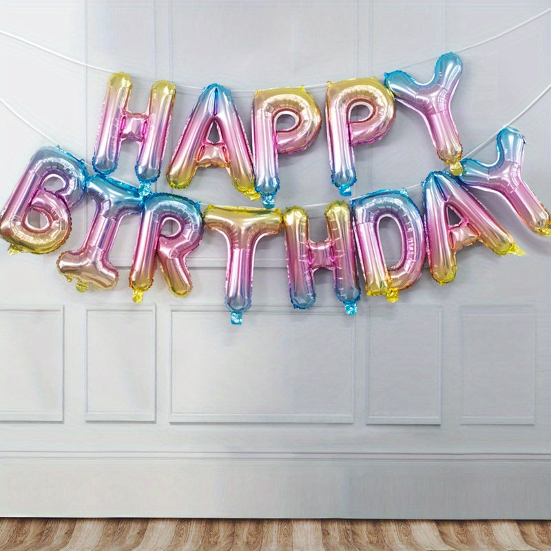 13-piece English Happy Birthday 16-inch Letter Kit for party decoration.