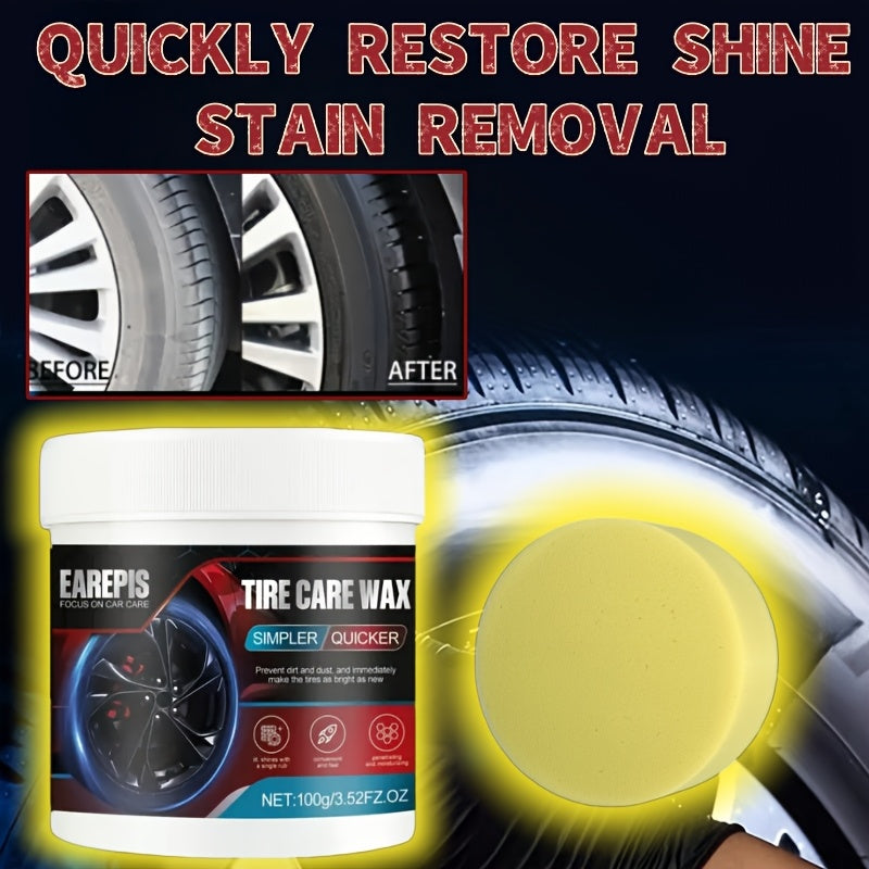 This versatile Tire Care Wax features a coconut oil formula that is free of fumes. The black gloss polishing design is perfect for enhancing the appearance of vehicle tires and brightening plastic parts. Ideal for tire maintenance and bringing out the