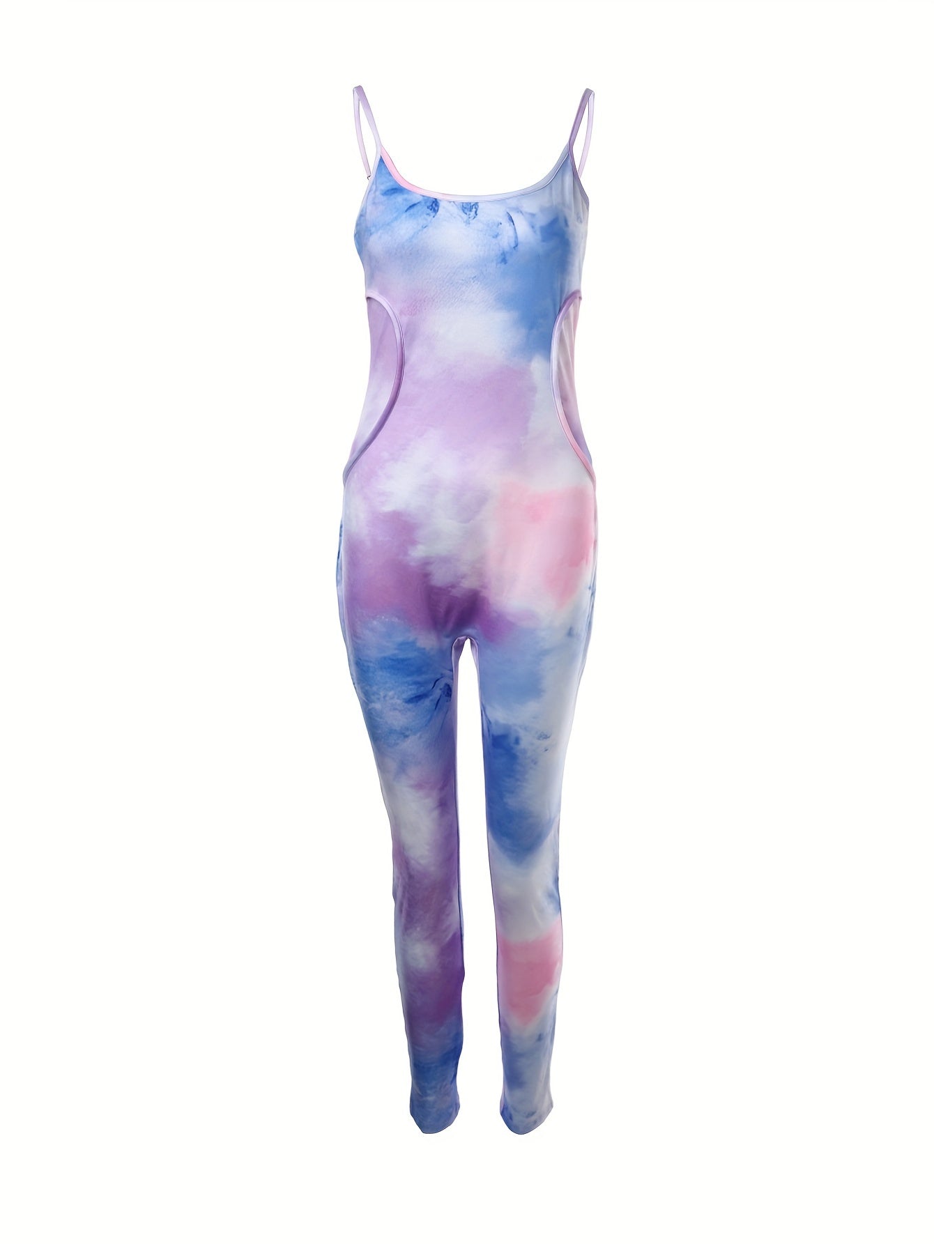 Trendy Tie Dye Stitching Jumpsuit for Women's Loungewear