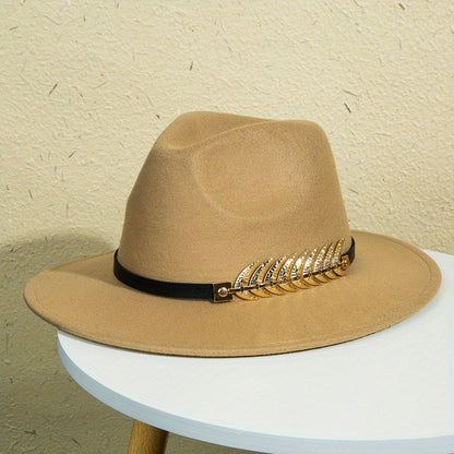 Men's Fashionable Wide-Brimmed Solid Color Hat Charm