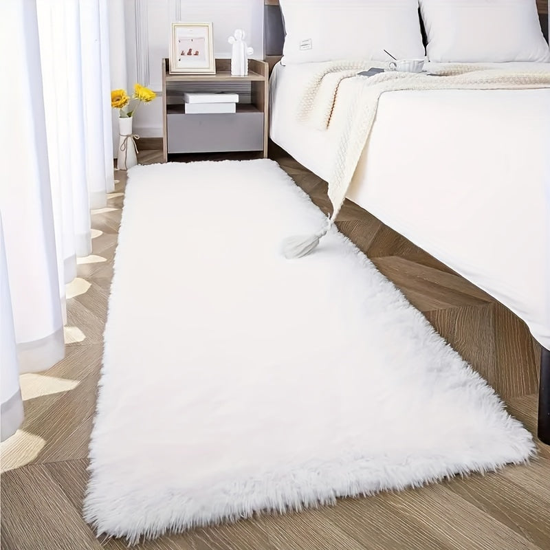 Transform your living space with the luxurious and ultra-soft PV velvet shag area rug. This plush and stain-resistant carpet is perfect for adding warmth and style to your living room, bedroom, or dorm decor. With its non-slip design, it is perfect for