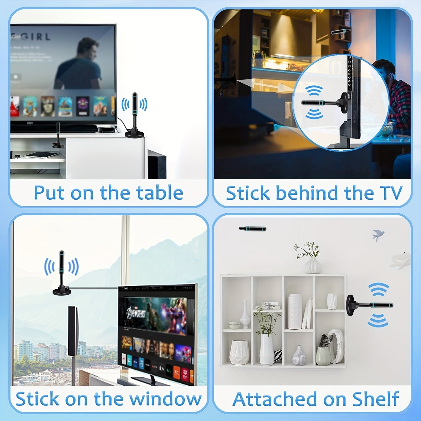 Rakuten's 2024 Model TV Antenna is a USB-powered indoor digital HD antenna for smart and older TVs, compatible with 4K and 1080p resolution, offering free local channels. It does not