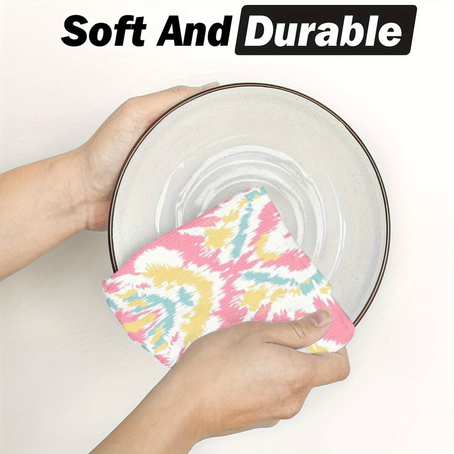 Two pieces of scouring pad dish cloths