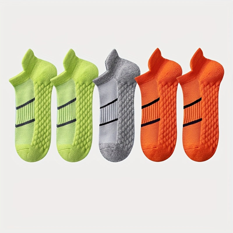 5 pairs of men's sports socks, breathable, anti-odor, with ear lifting heel guard