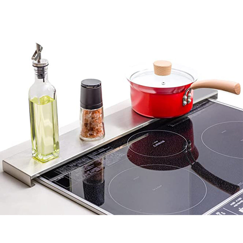 Durable Stainless Steel Extendable Stovetop Exhaust Cover with Hairline HL Finish - Compatible with Gas & Induction Cooktops, Includes Oil Damper & Seasoning Rack, Modern Design for Contemporary Kitchens, Exhaust Outlet and Port Cover for Stovetop