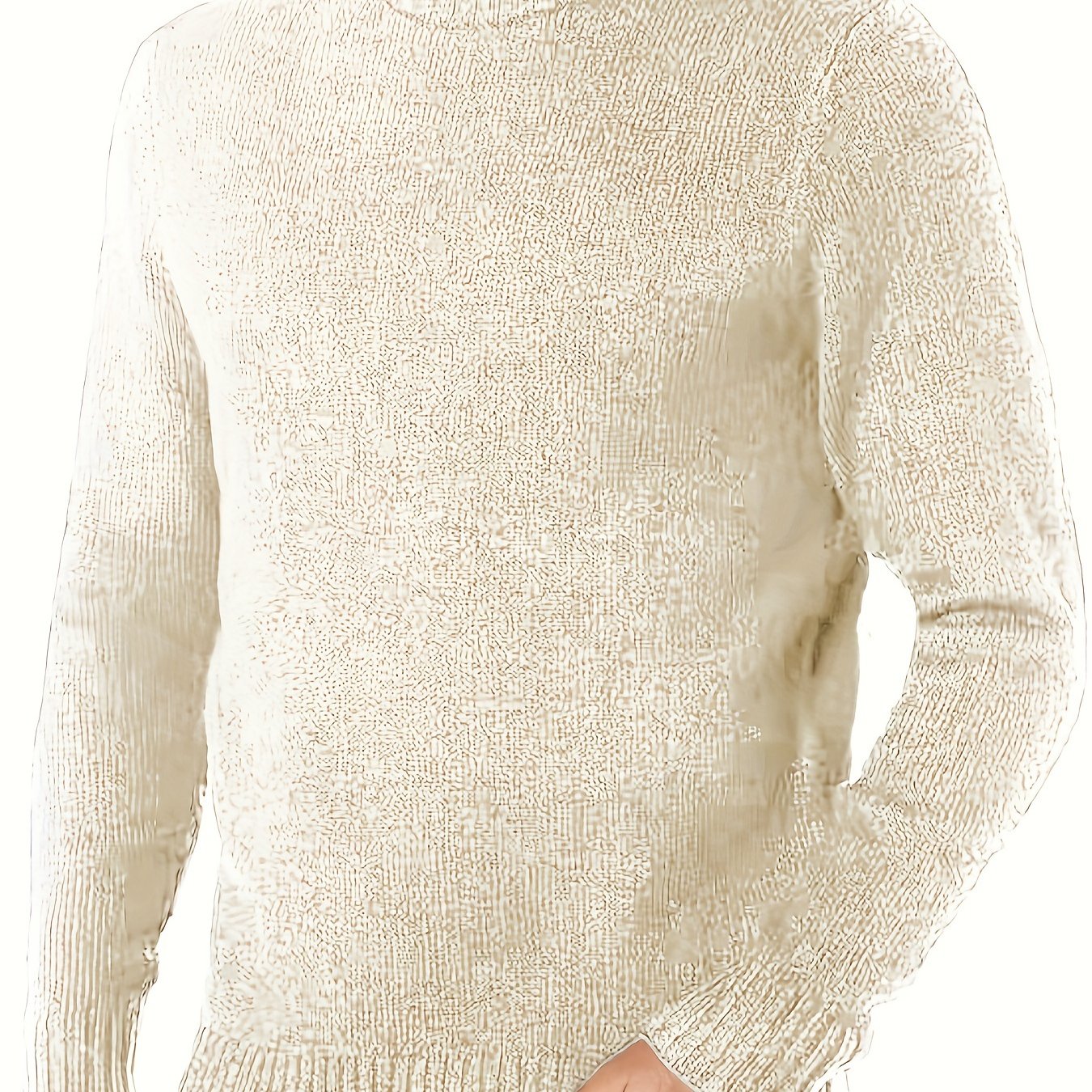 Men's Plus Size Knitted Pullover - Cozy high neck and relaxed fit for casual and sports wear in cooler seasons.