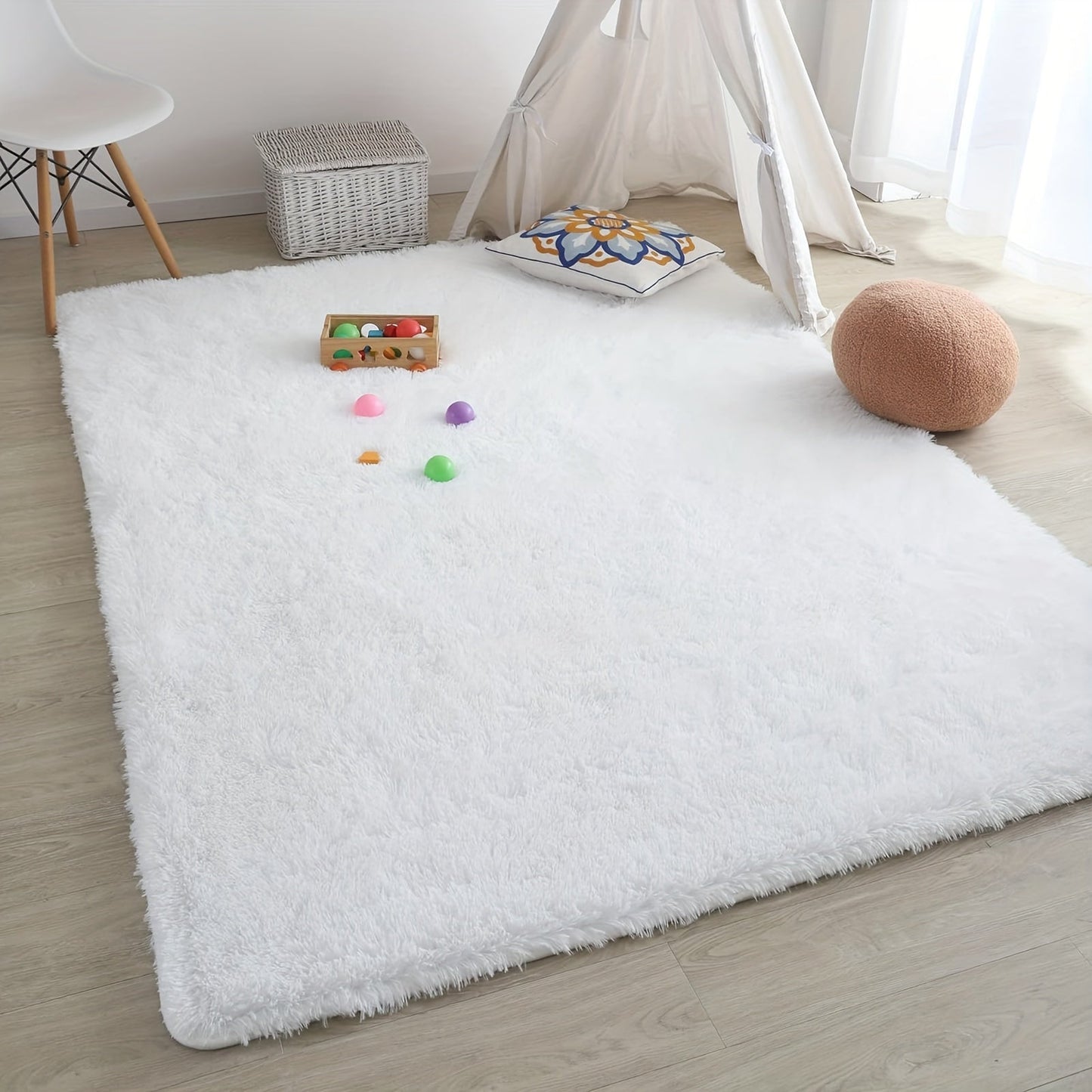 A plush carpet with thick, long hair ideal for the bedroom or living room.