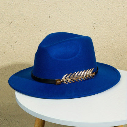 Men's Fashionable Wide-Brimmed Solid Color Hat Charm