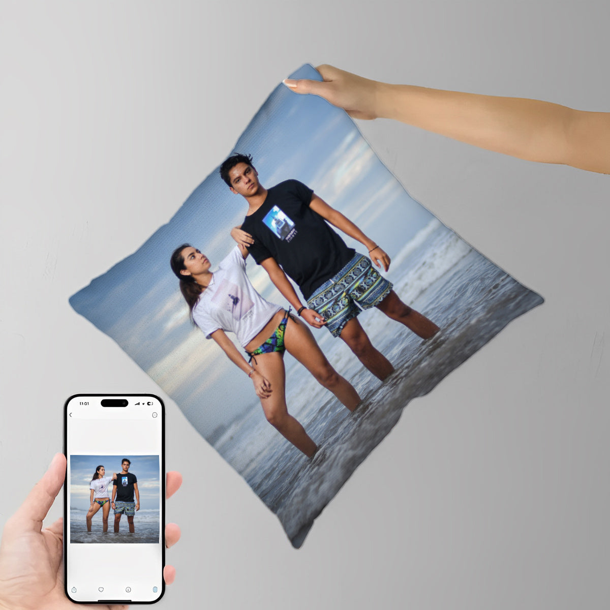 Get a personalized touch to your living space with this Custom Photo Pillowcase! This decorative throw pillow cover features a sublimation print and makes a perfect gift for couples, anniversaries, birthdays, Valentine's Day, Christmas, Thanksgiving, or