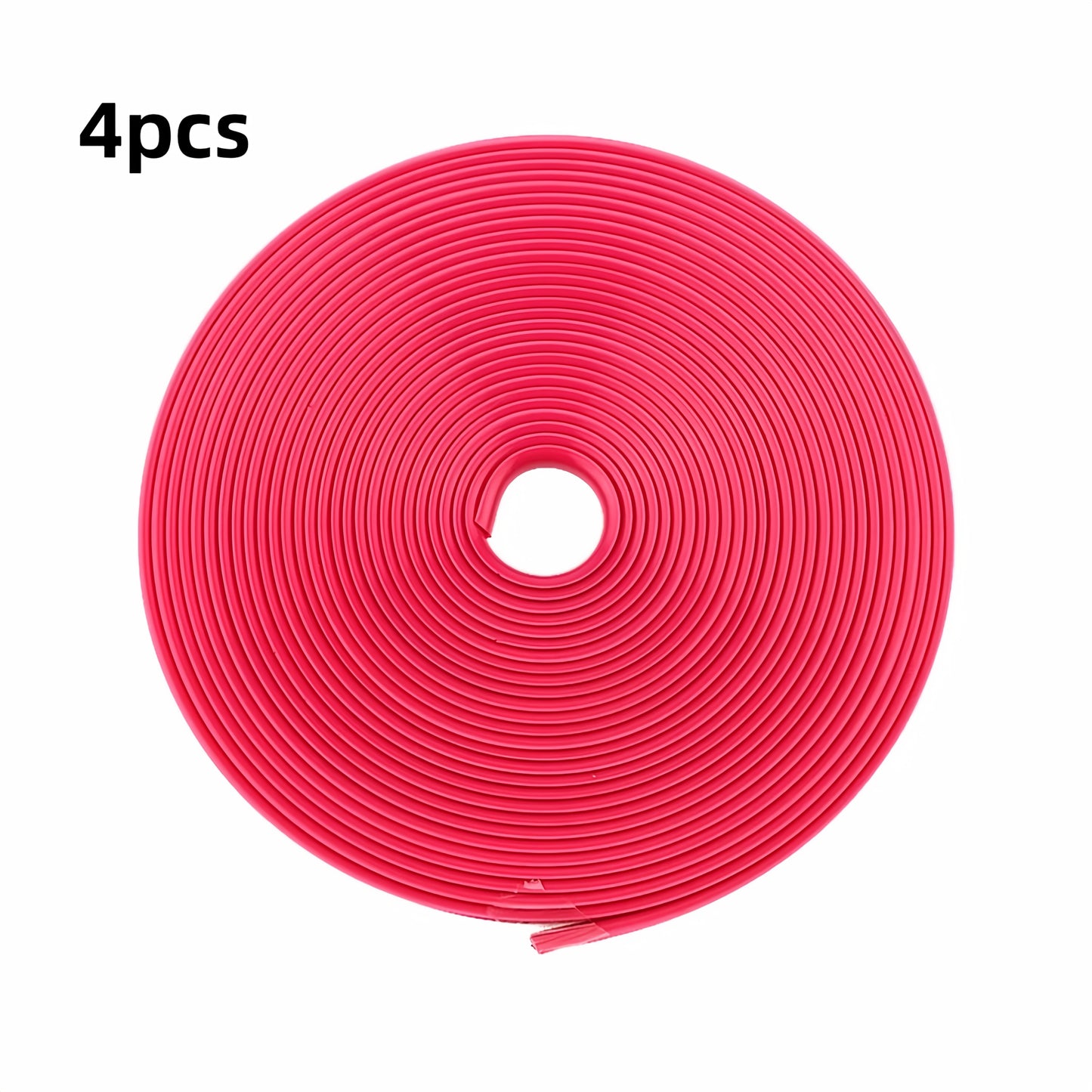 4pcs Universal Fit Car Rim Protector Strips, 195.0cm ABS Wheel Trim Decoration Strips, Anti-Collision Rubber Guards for front tires.