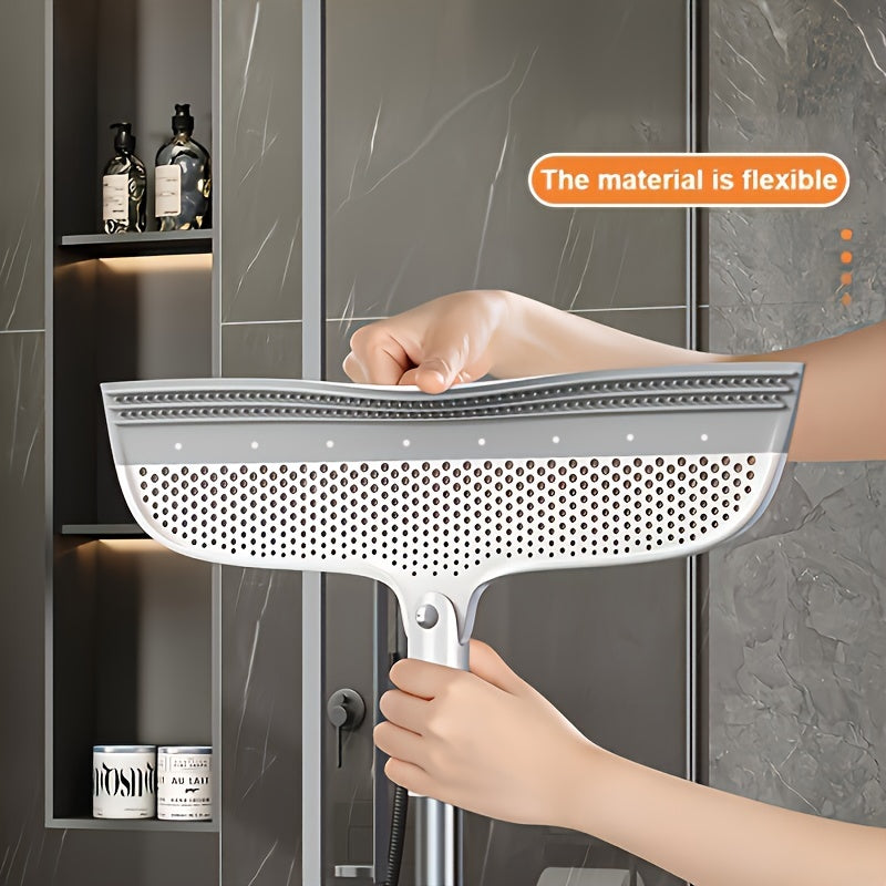 Versatile Magic Squeegee Broom for Cleaning Bathroom, Toilet, Glass, Wall, and Floor - Effectively Removes Water, Dust, and Pet Hair - Perfect for Home and Office Cleaning, Made with High-Quality Metal and Plastic