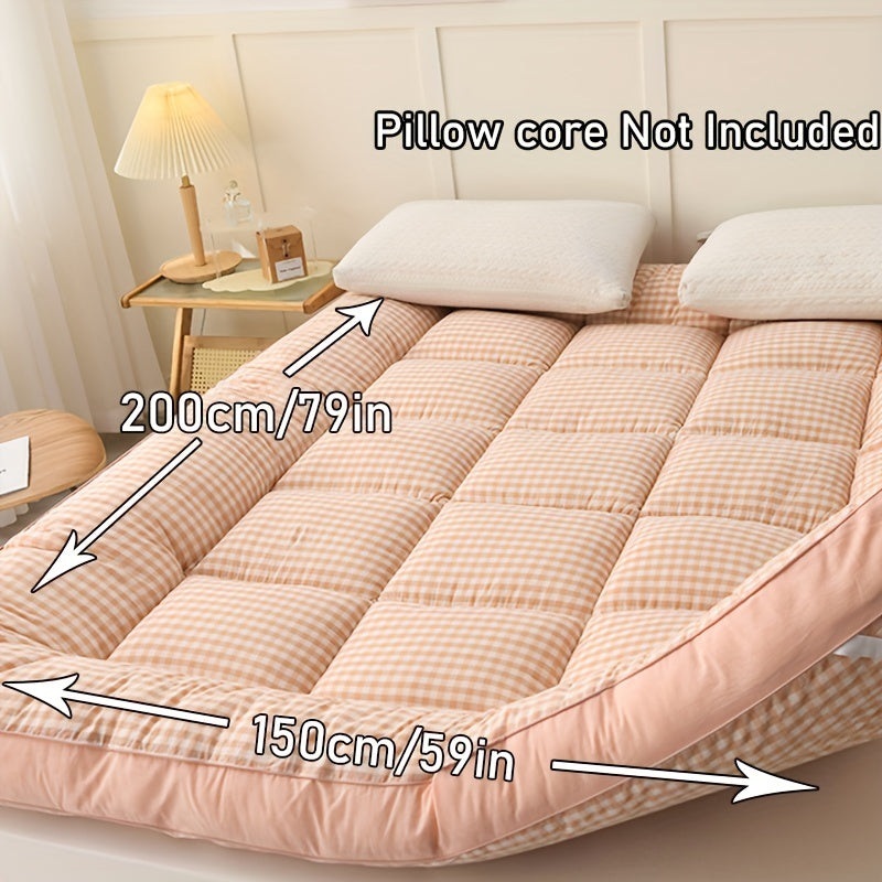 Luxurious Plaid Mattress Topper - Cozy and Airy, Premium Comfort for Any Room, Perfect for Autumn/Winter Season, Ideal Holiday Gift