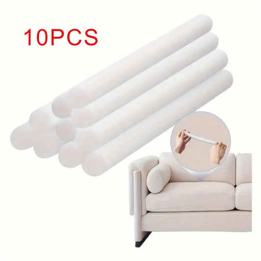 Set of 10 White Foam Straps for Sofa Covers - Non-Electric Anti-Slip Clips to Protect Furniture, Easily Attach to Hold Back Sofa Covers Without Any Wooden Components, No Power Required for Installation