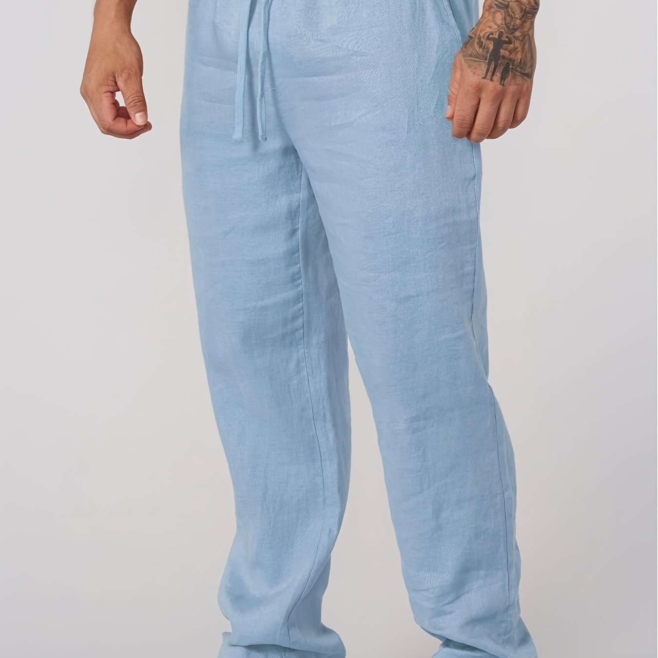 Men's breathable drawstring trousers for casual summer wear and holidays.