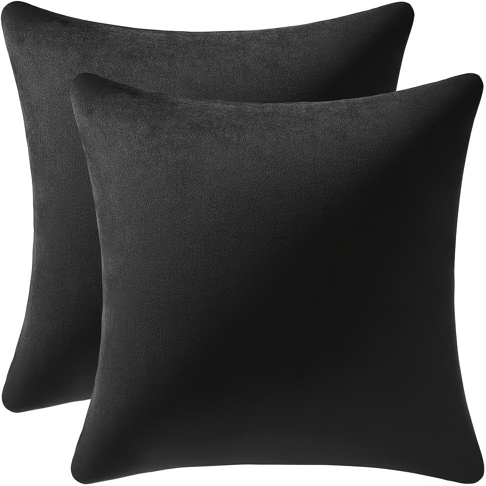 2 Velvet decorative pillow covers without insert, 45.72cm each, for sofa, bed, car, living room.