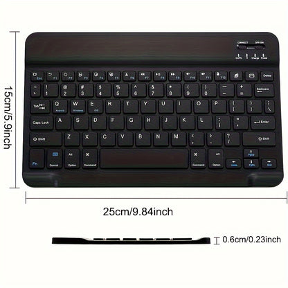 Slim, rechargeable wireless keyboard with ergonomic design for seamless typing on multiple devices. Suitable for PC, laptop, MacBook, iPad, iOS, Android, and Windows.