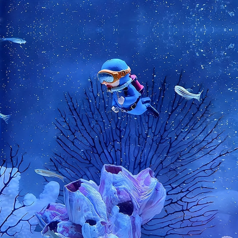 1 piece Diving Action Figures Aquarium Ornament for fish tank decoration.