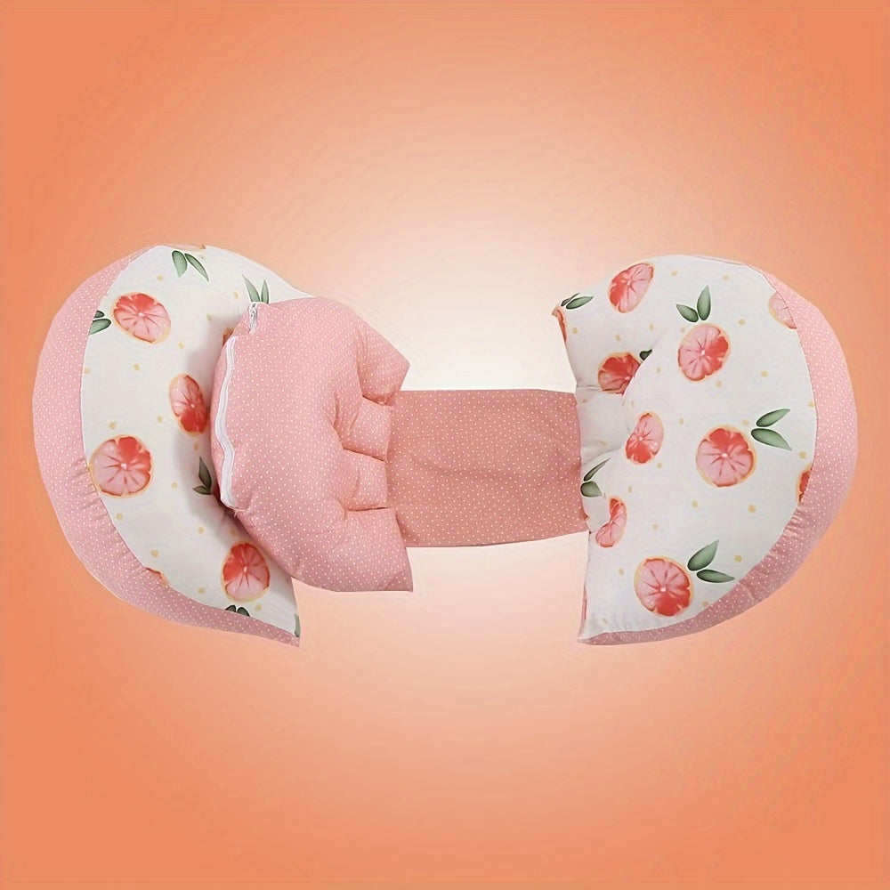 Maternity Pillow with Adjustable U-Shaped Design for Belly and Waist Support - Made of Soft Polyester, Breastfeeding-Friendly, Available in Two Colors